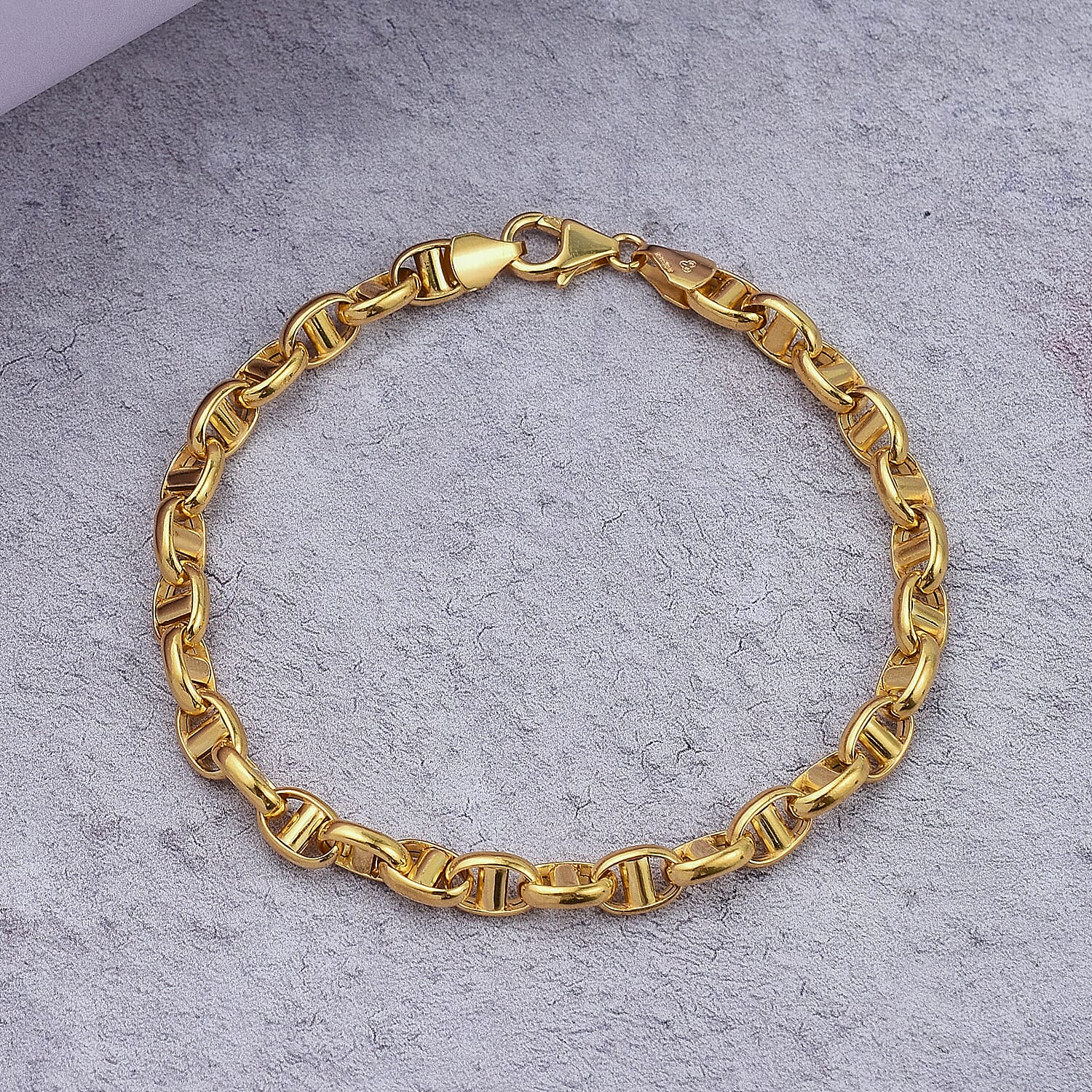 One Time Close Out Deal - 9K Yellow Gold Rambo Bracelet (Size - 7.5) with Lobster Clasp Gold Wt 5.00 Gms