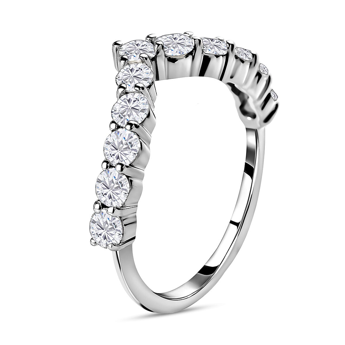 9K White Gold Diamond (G-H) Band Ring 1.00 Ct