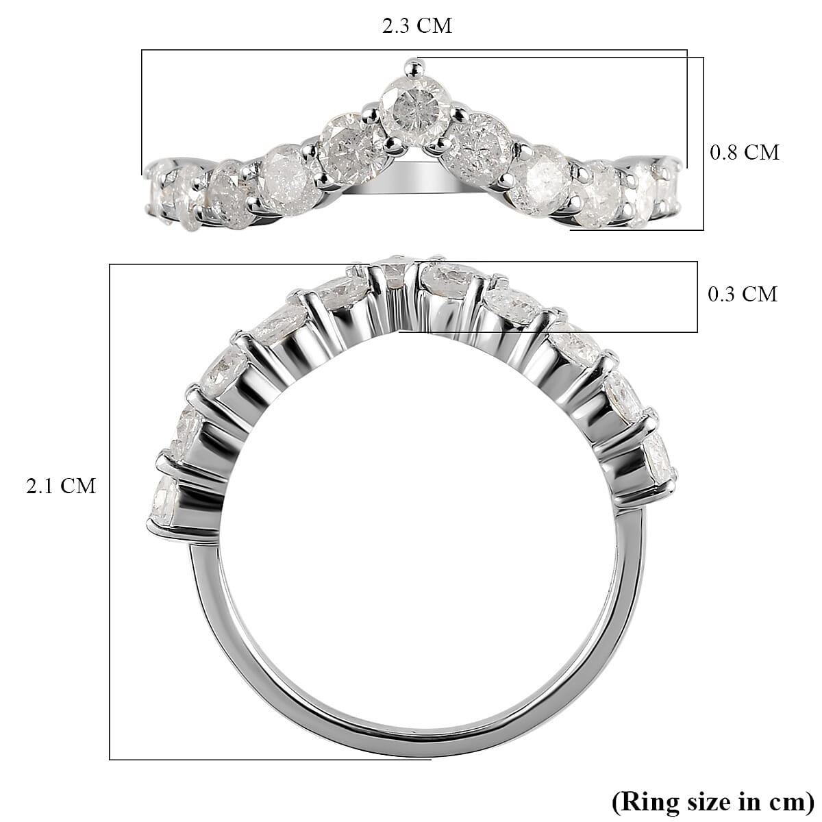 9K White Gold Diamond (G-H) Band Ring 1.00 Ct