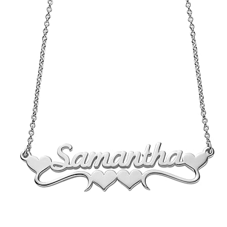 Platinum Overlay Sterling Silver Necklace (Size - 20) with Lobster Clasp