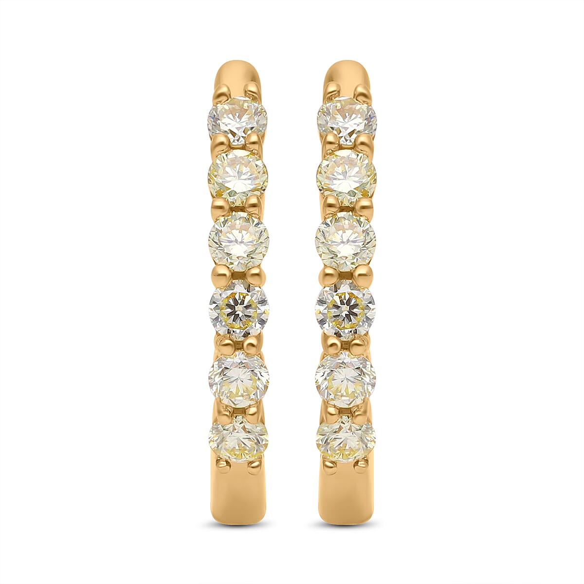 14k Yellow Gold Diamond online Hoop earrings