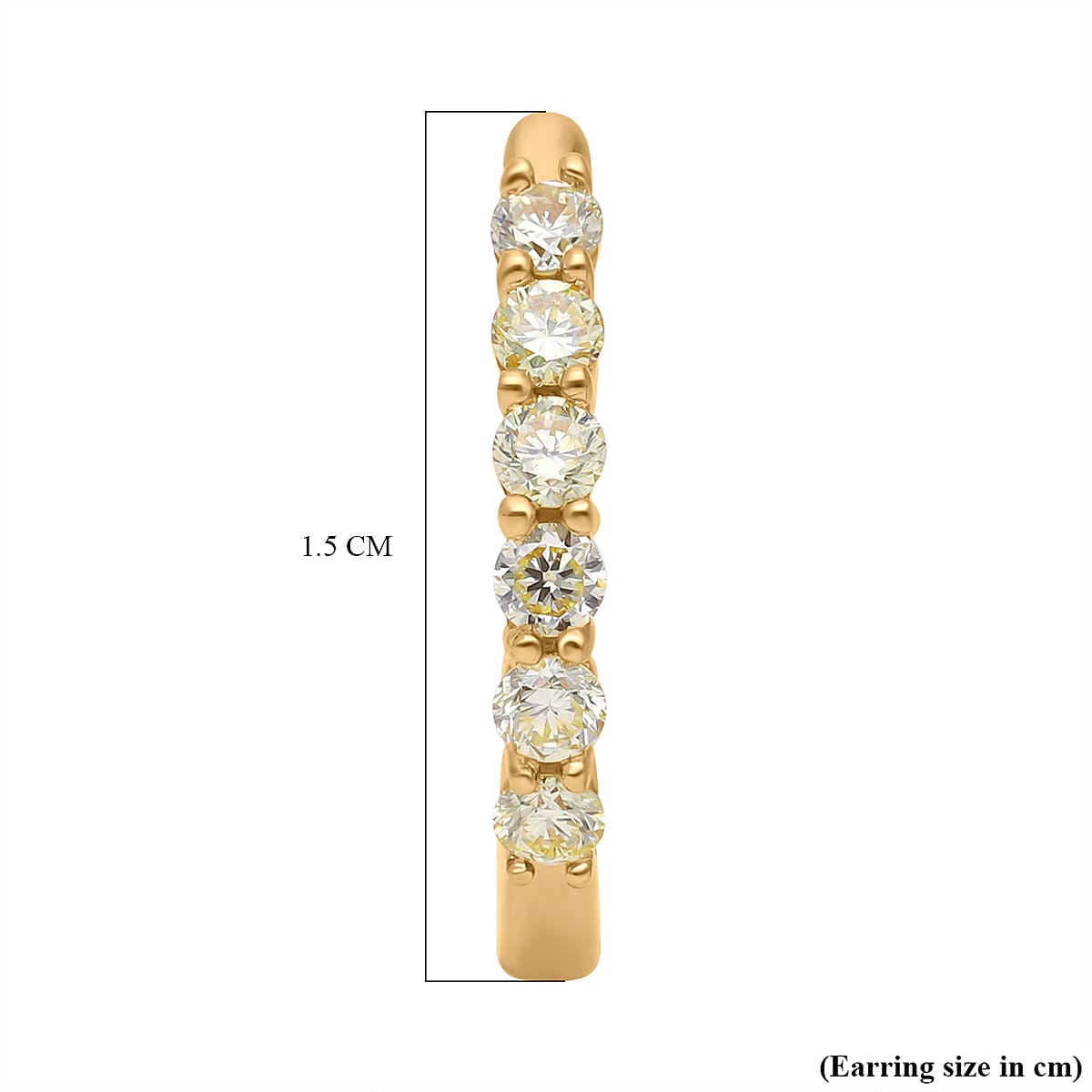 NY Close Out - 14K Yellow Gold SGL Certified Natural Yellow Diamond (VS2) Hoop Earring with Clasp 0.50 Ct.