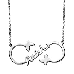 Platinum Overlay Sterling Silver Fancy Necklace (Size - 20), Silver Wt. 7 Gms