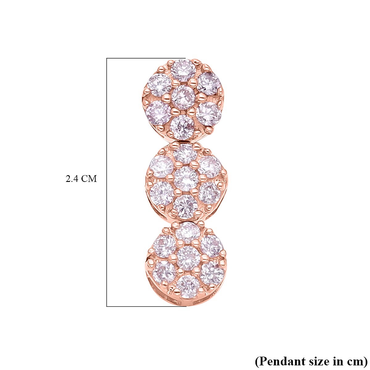 9K Rose Gold Pink Diamond Dangle Earrings 0.50 Ct.
