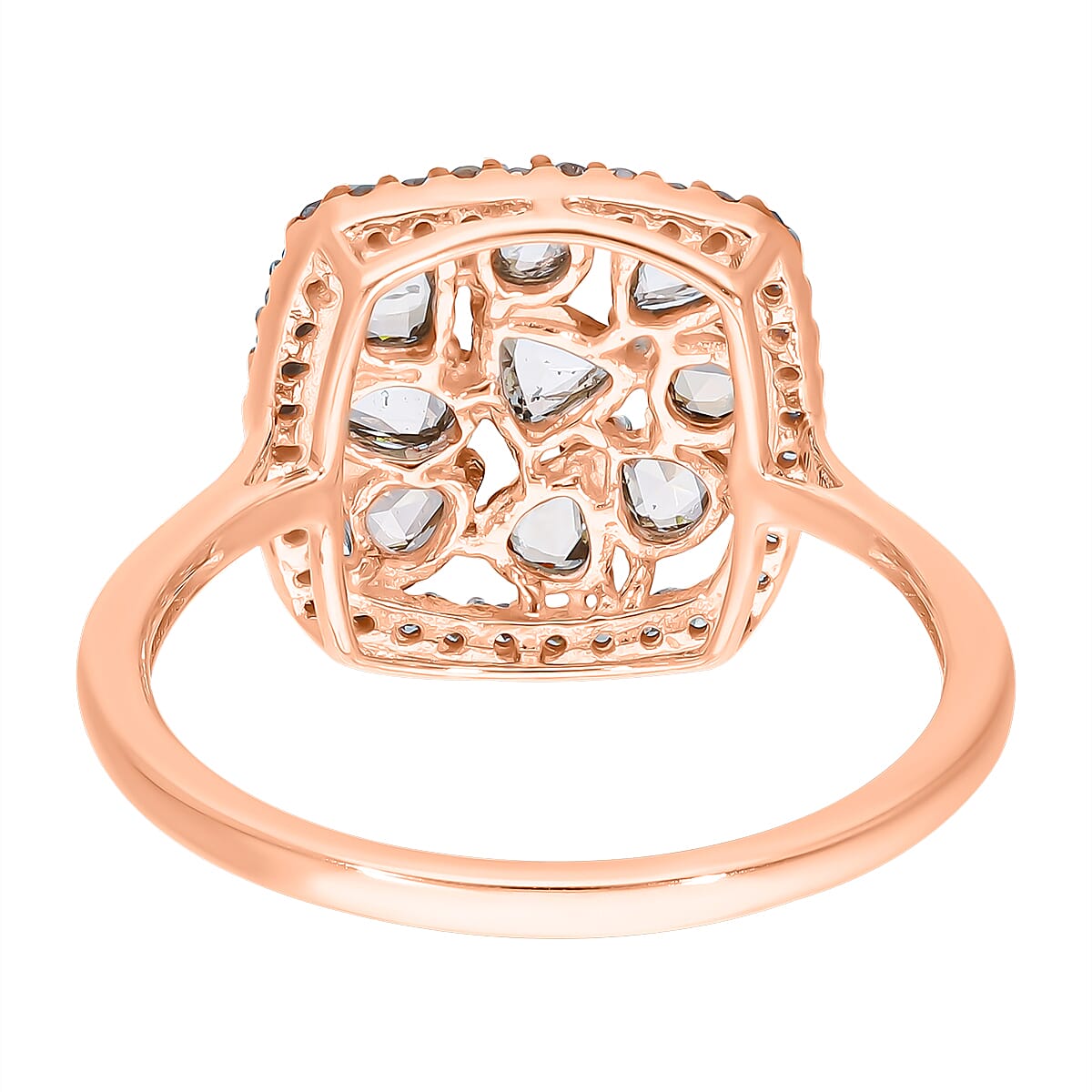 9K Rose Gold SGL Certified Champagne Diamond (I1-I2) Ring 1.00 Ct.