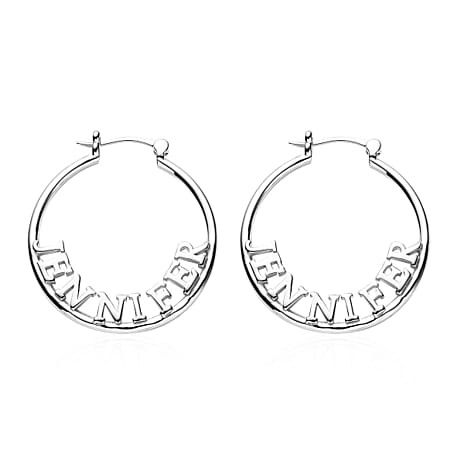 Platinum Overlay Sterling Silver Earrings With Clasp, Silver Wt. 7.40 Gms.