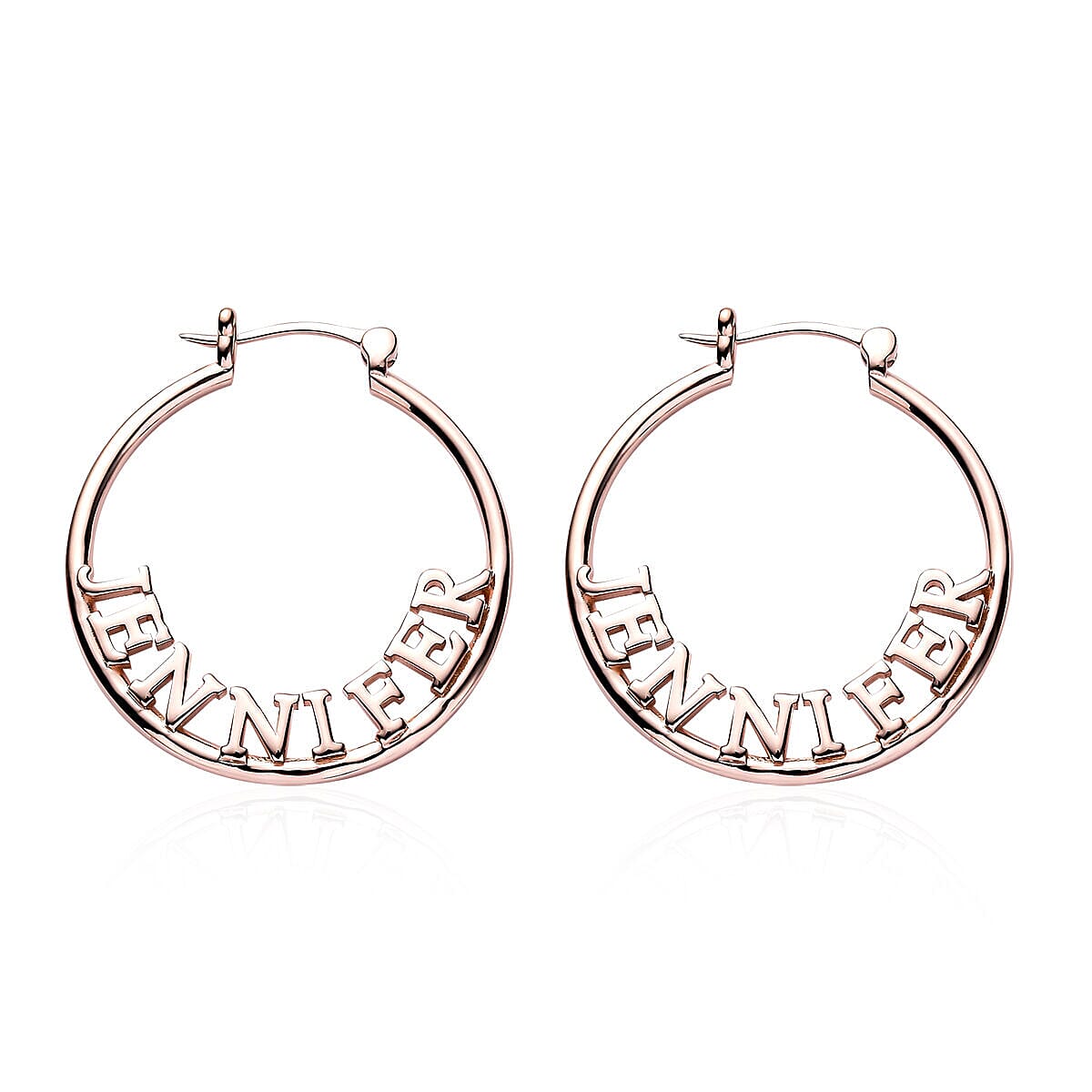 Vermeil RG Sterling Silver J Hoop Half Hoop Earring,  Silver Wt. 9.6 Gms