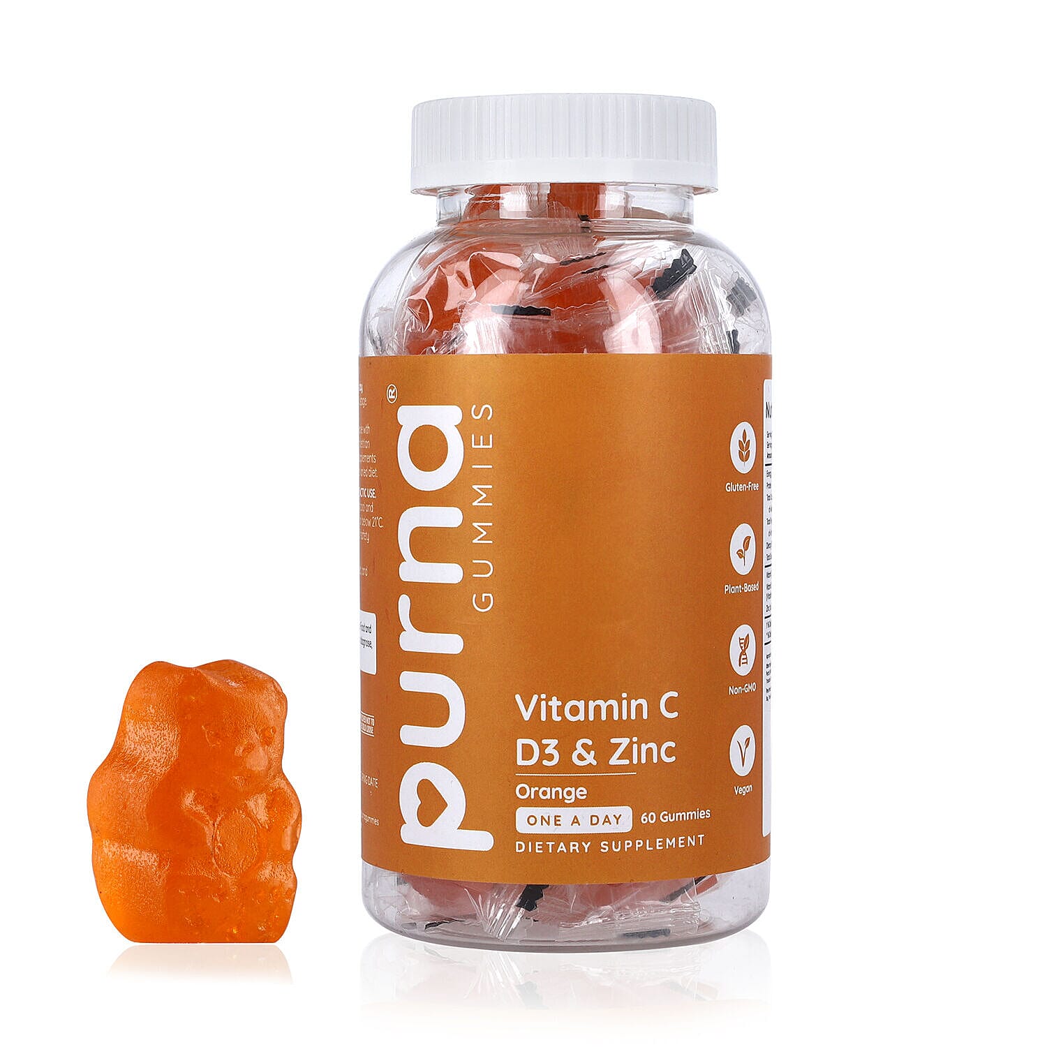 Purna - Orange Flavoured Vitamin C Gummies (60 Gummies)