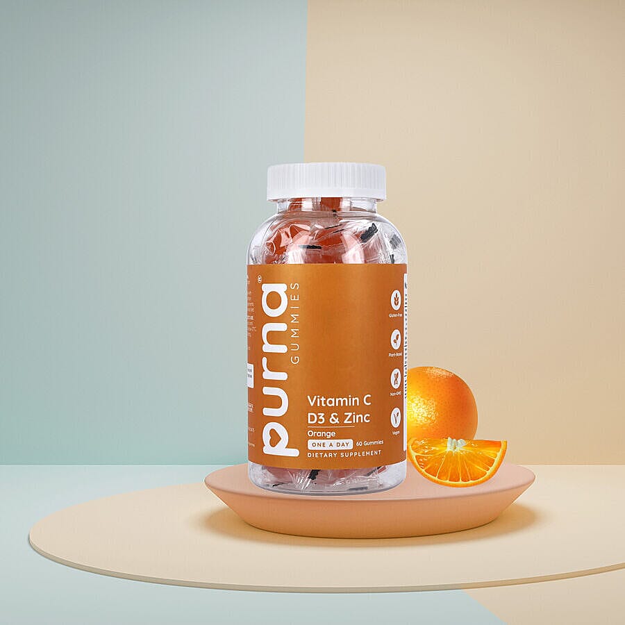 Purna - Orange Flavoured Vitamin C Gummies (60 Gummies)