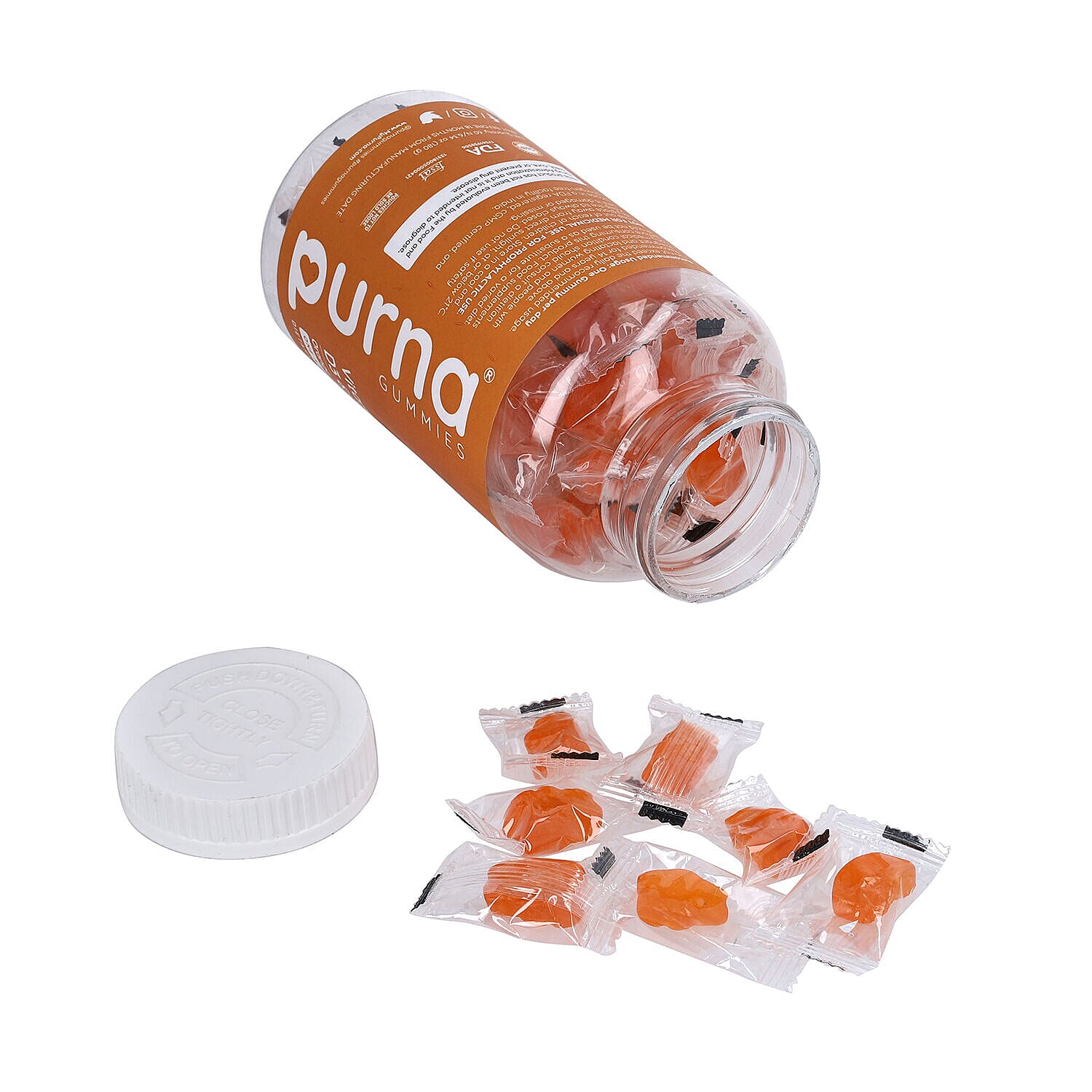 Purna - Orange Flavoured Vitamin C Gummies (60 Gummies)