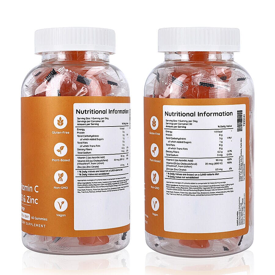 Purna - Orange Flavoured Vitamin C Gummies (60 Gummies)