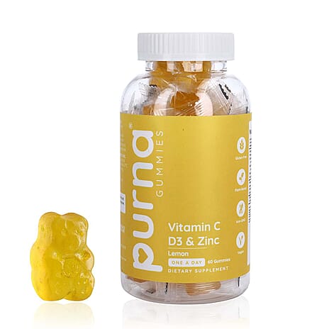 Purna - Lemon Flavoured Vitamin C Gummies (60 Gummies)
