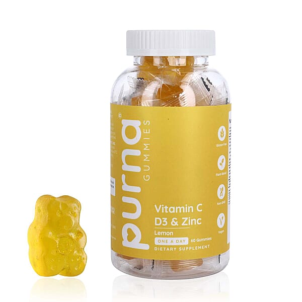 Purna Lemon Flavoured Vitamin C Gummies (60 Gummies) 7233666 TJC