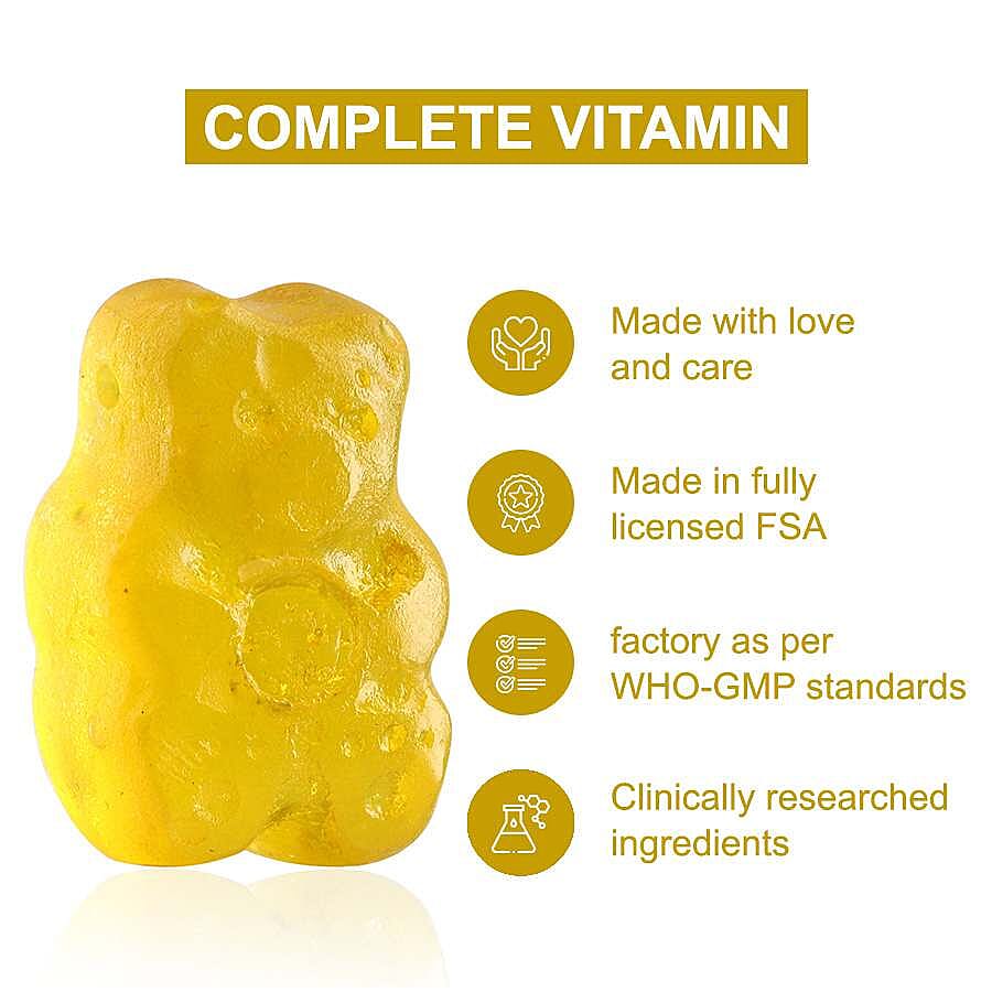 Purna - Lemon Flavoured Vitamin C Gummies - Helps in Natural Regeneration of Skin, Immunity Support (60 Gummies- 2 Months Supply).Best Before 30th Sep 2025