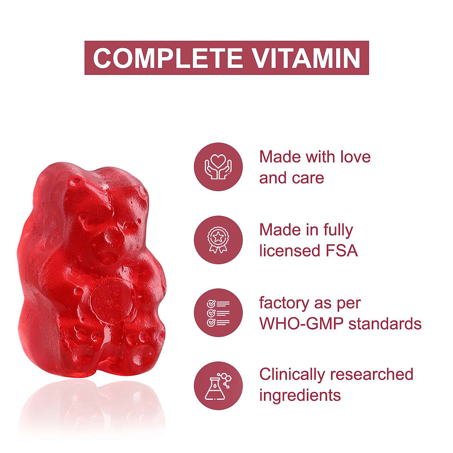 Purna Big Pack - Cranberry Flavored Biotin Gummies (60 Gummies)