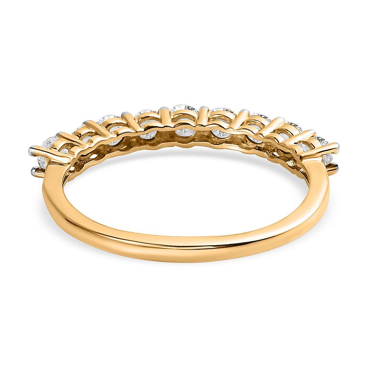 New York Close Out - 9K Yellow Gold Diamond (I3-G-H) Half Eternity Ring 1.00 Ct.