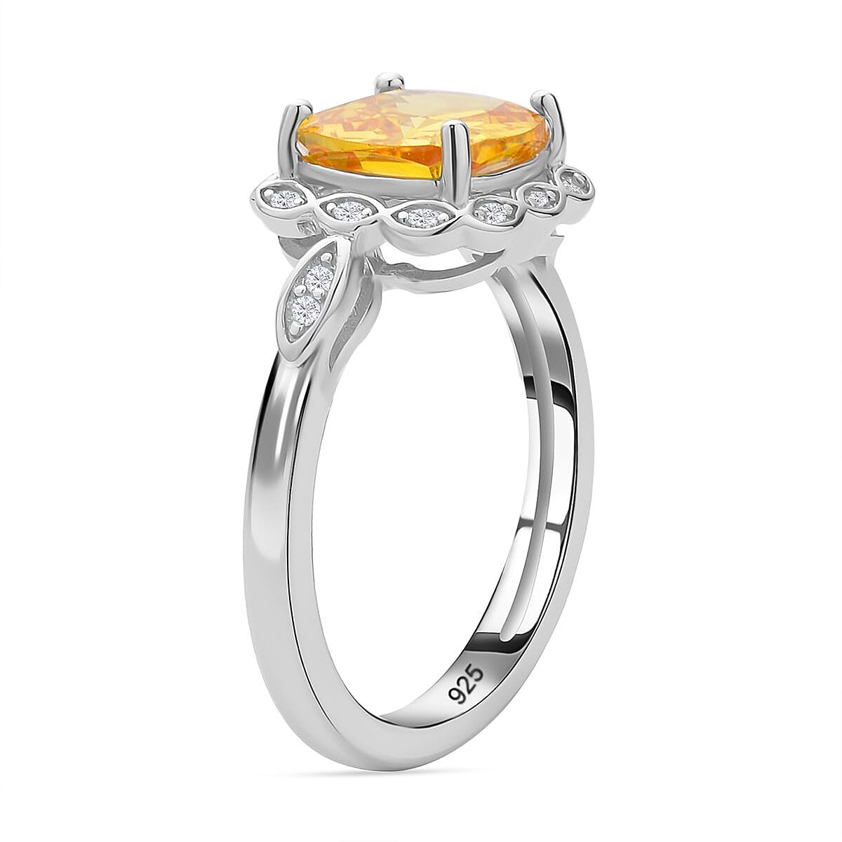 Simulated canary clearance diamond ring