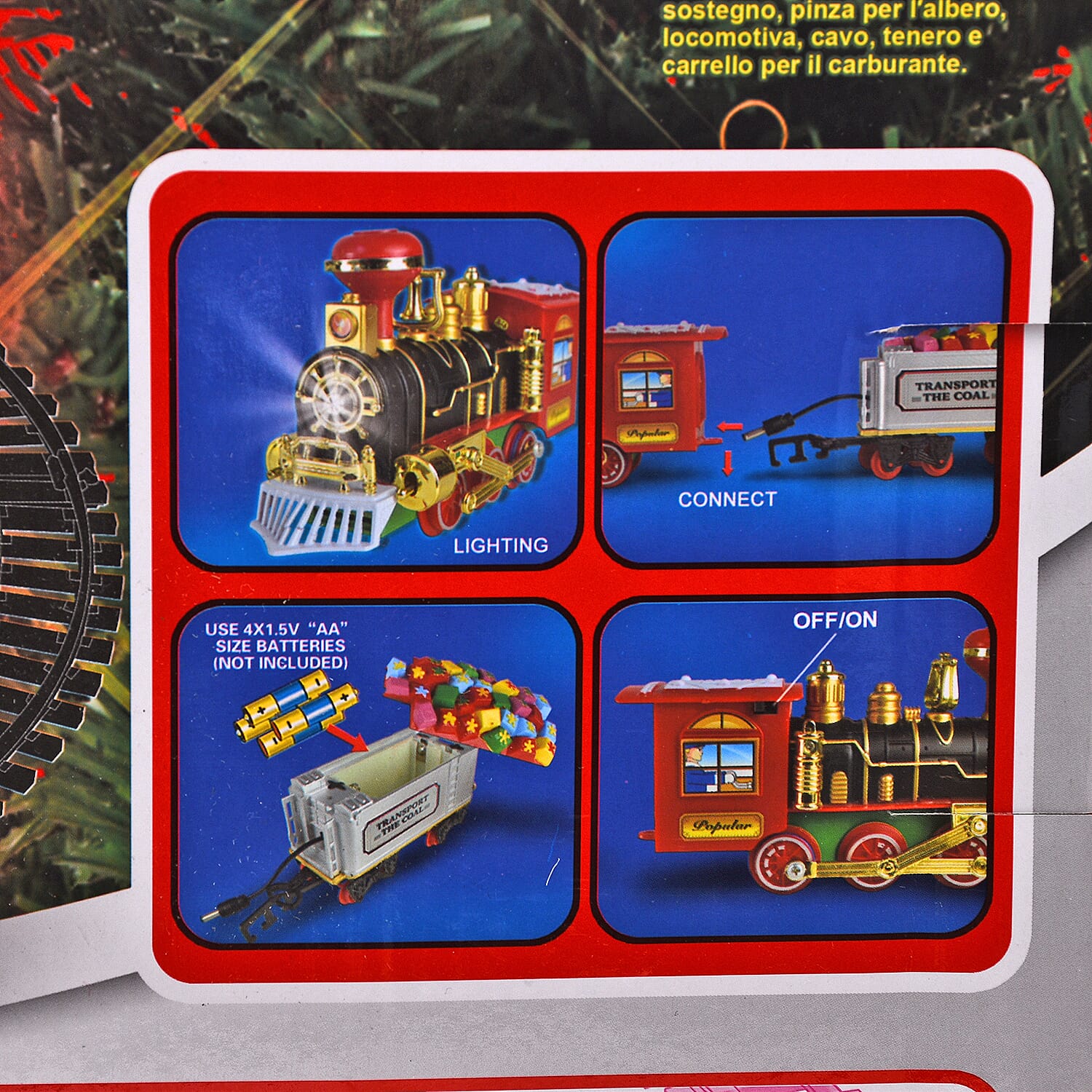 Train Set Engine With 3 Car Circular Track - Requires 4AA Batteries (not incld)