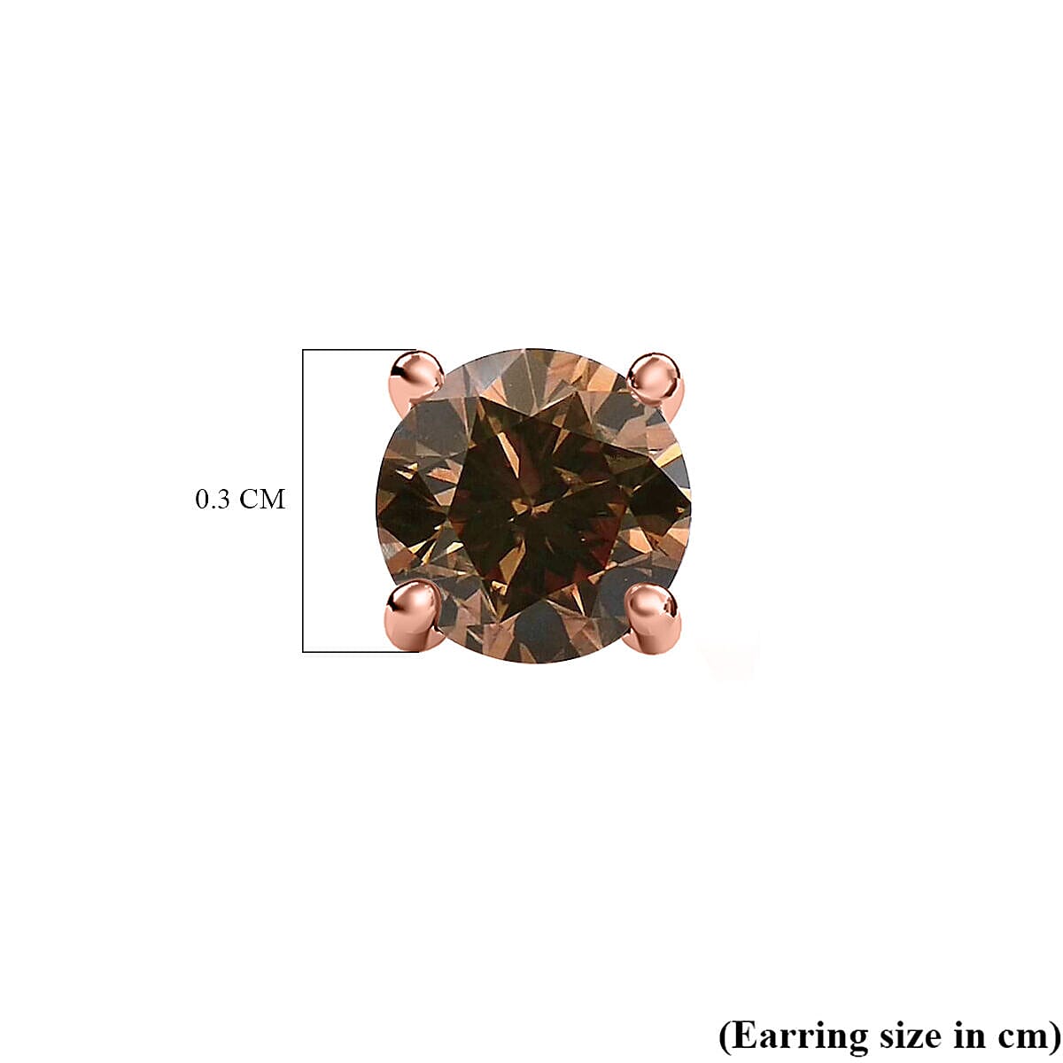 9K Rose Gold Champagne Diamond Stud Earrings 0.20 Ct.