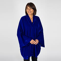 Tamsy Polyester Solid Kimono - Blue