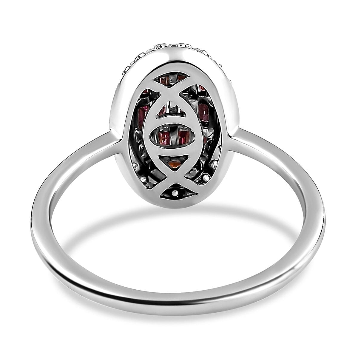 9K White Gold Purple Diamond and White Diamond Ring 0.34 Ct.