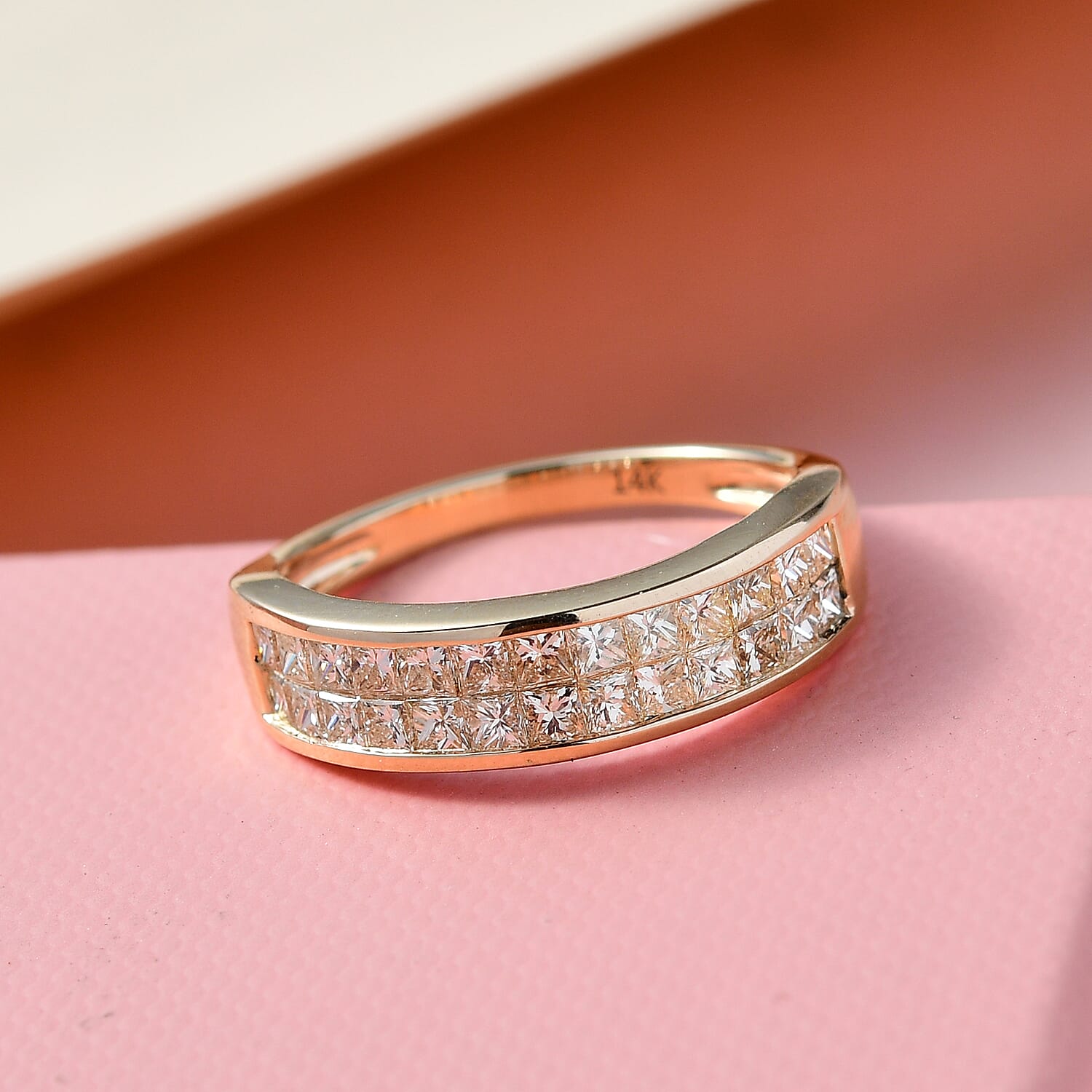 14K Yellow Gold SGL Certified Natural Yellow Diamond (SI-I1) Half Eternity Ring 1.00 Ct.