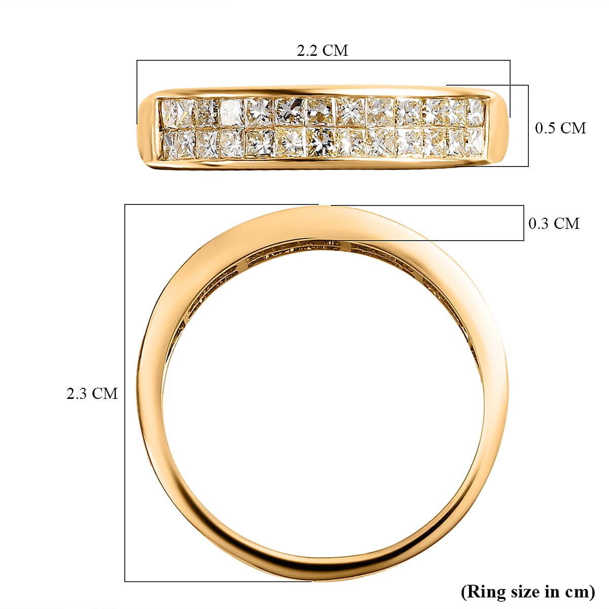 14K Yellow Gold SGL Certified Natural Yellow Diamond (SI-I1) Half Eternity Ring 1.00 Ct.