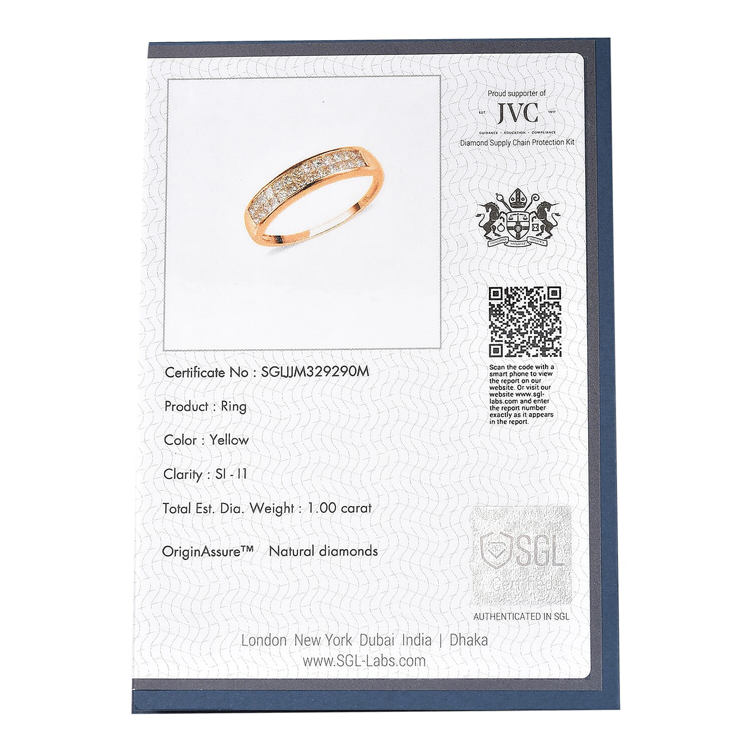14K Yellow Gold SGL Certified Natural Yellow Diamond (SI-I1) Half Eternity Ring 1.00 Ct.