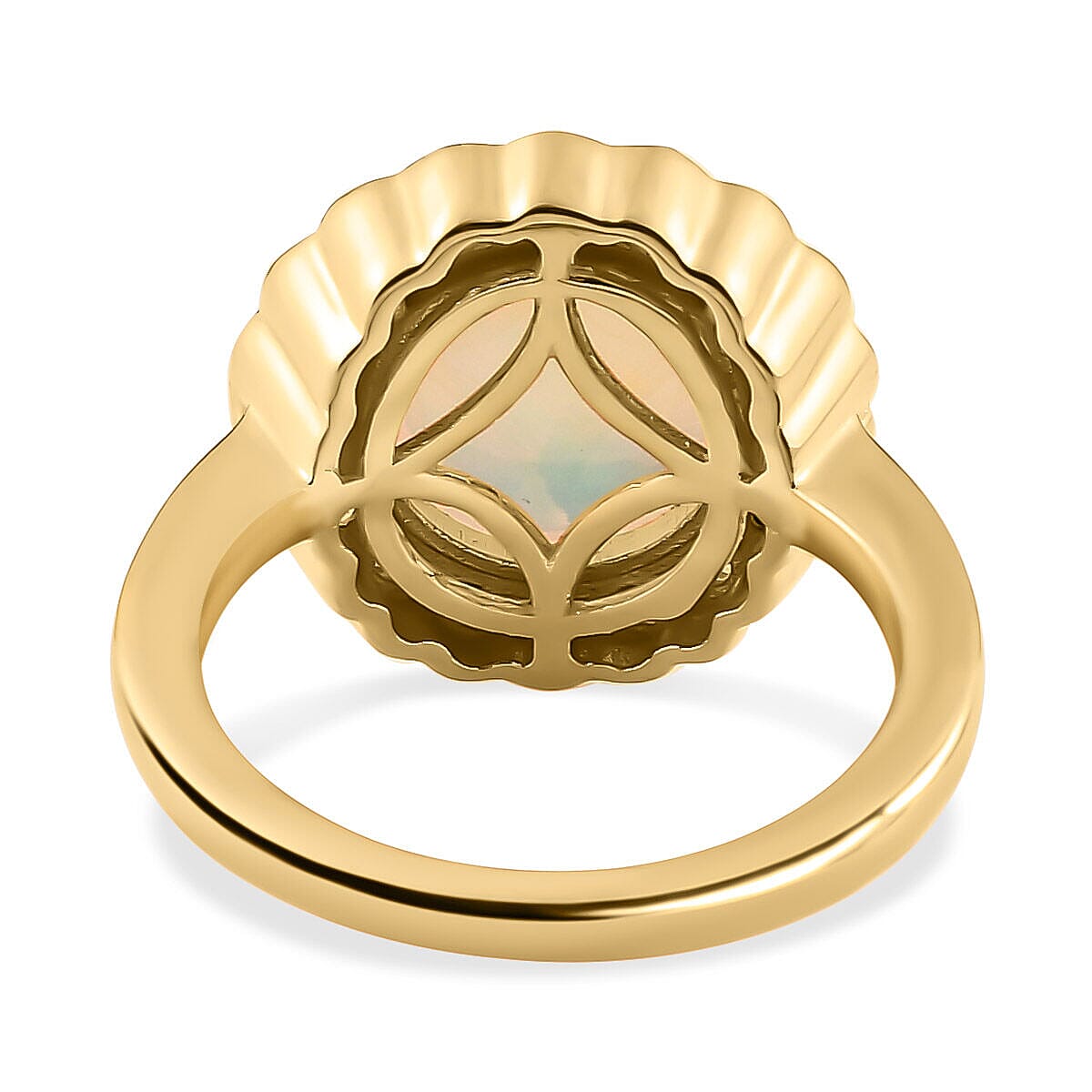 Ethiopian Welo Opal and Multi-Tourmaline Ring in 18K Vermeil Yellow Gold Plated Sterling Silver 3.00 Ct