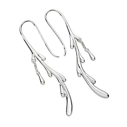 Lucy Q Close Out Deal - Dripping Shepherds Crook Drop Earrings in Sterling Silver