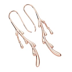 Lucy Q Close Out Deal - Dripping Shepherds Crook Drop Earrings in Rose Gold Plated Sterling Silver