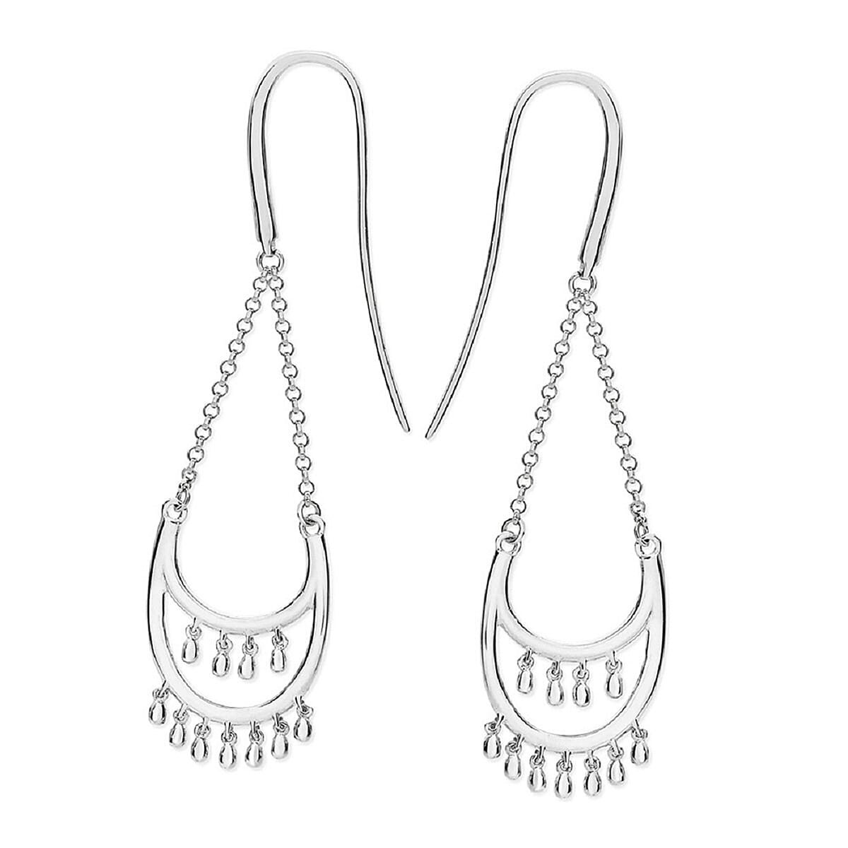 LucyQ Close Out Deal - Drop Collection - Rhodium Overlay Sterling Silver Earrings with Hook