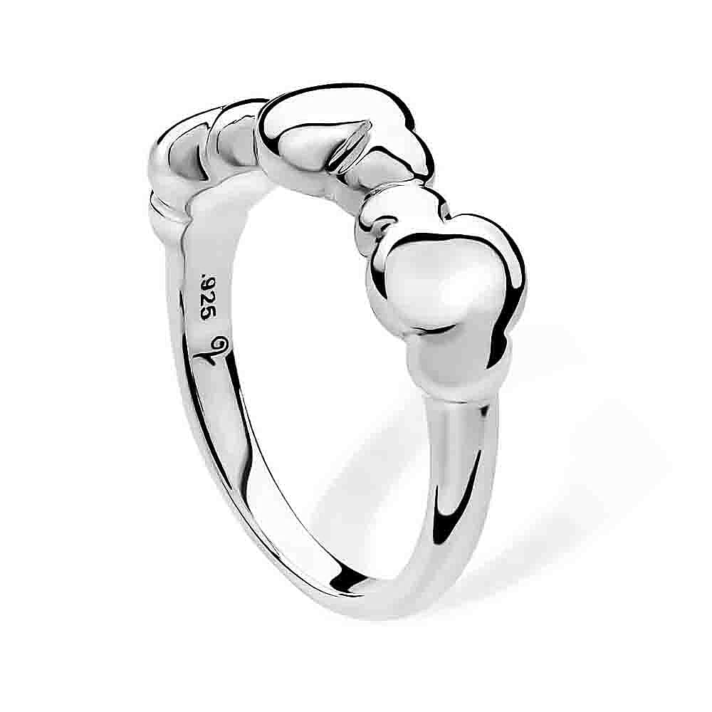 LucyQ Close Out Deal - Cloud Collecion - Rhodium Overlay Sterling Silver Ring, Silver Wt. 5.00 Gms