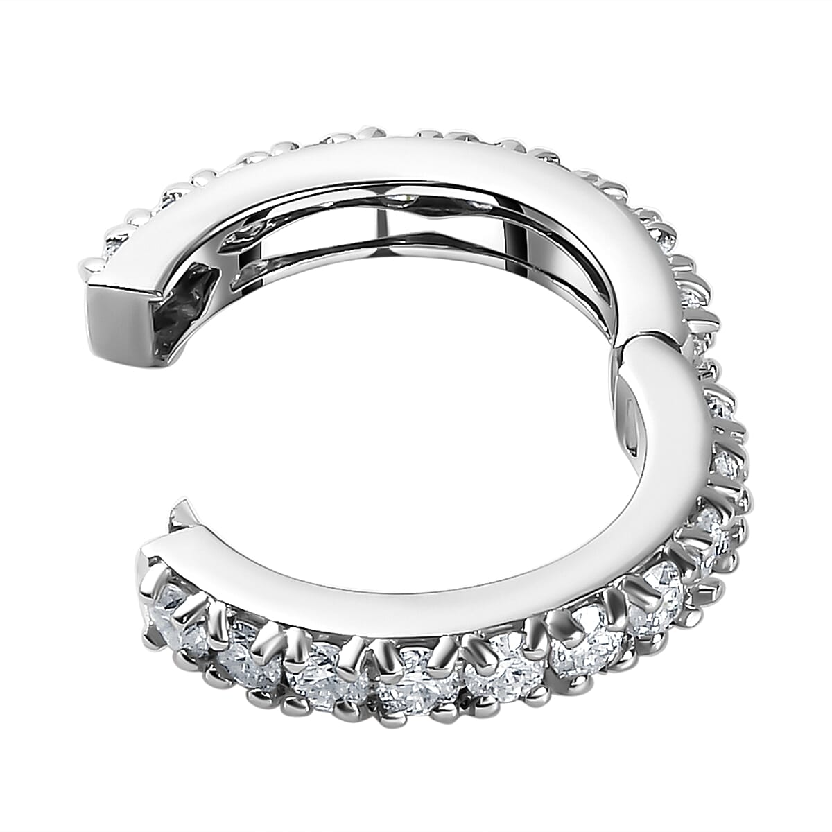 Moissanite Full Eternity Band Ring in Platinum Overlay Sterling Silver 1.84 Ct.