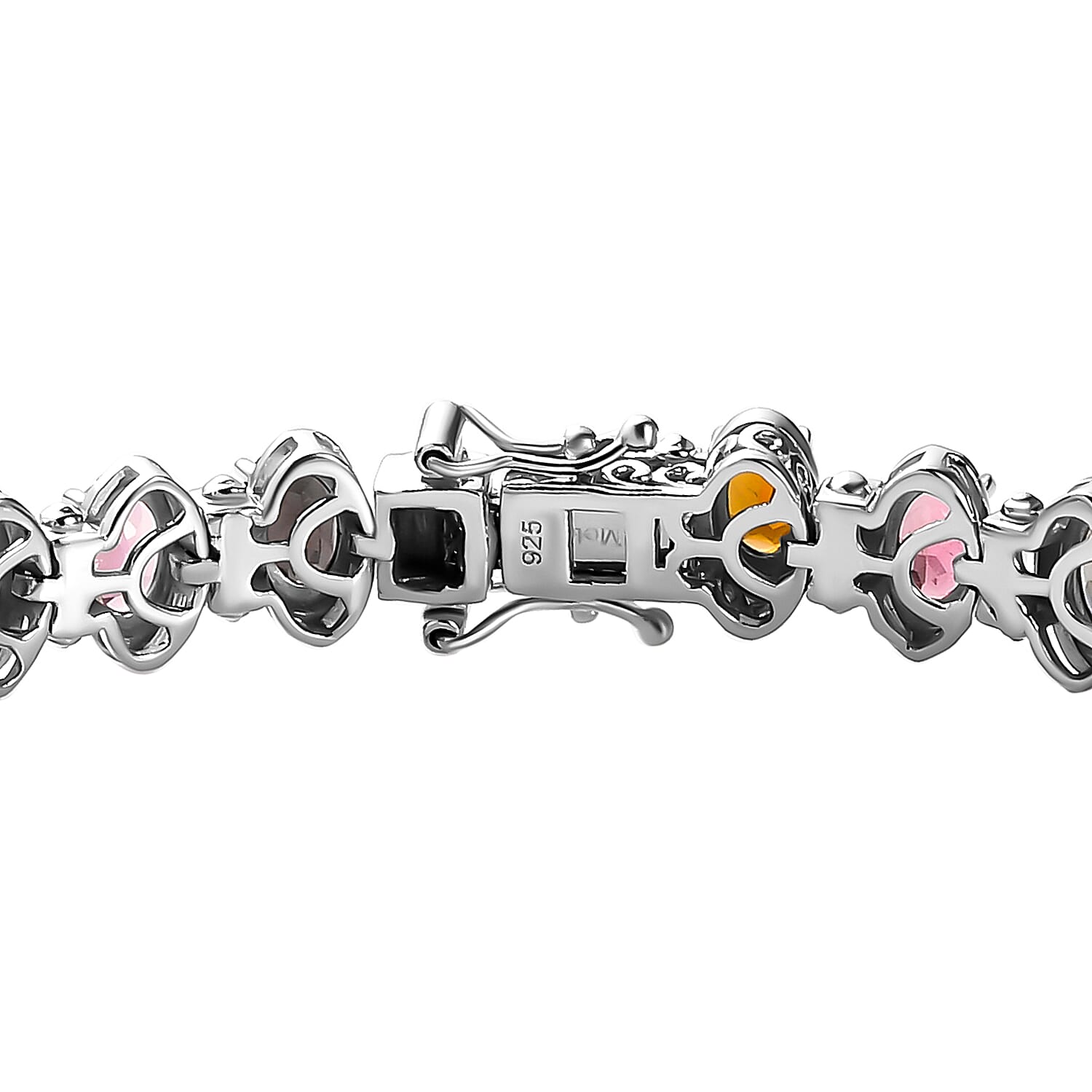 Multi-Tourmaline and Natural Cambodian Zircon Bracelet (Size - 7) in Platinum Overlay Sterling Silver 12.65 Ct.