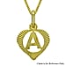 9K Yellow Gold 10.5mm x 16.5mm Diamond Cut A Initial Heart Pendant