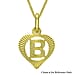 9K Yellow Gold 10.5mm x 16.5mm Diamond Cut B Initial Heart Pendant