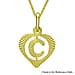 9K Yellow Gold 10.5mm x 16.5mm Diamond Cut C Initial Heart Pendant