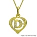 9K Yellow Gold 10.5mm x 16.5mm Diamond Cut D Initial Heart Pendant