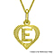 9K Yellow Gold 10.5mm x 16.5mm Diamond Cut E Initial Heart Pendant