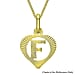 9K Yellow Gold 10.5mm x 16.5mm Diamond Cut F Initial Heart Pendant
