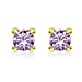 9ct Yellow Gold Purple 4mm CZ February Birthstone Stud Earrings