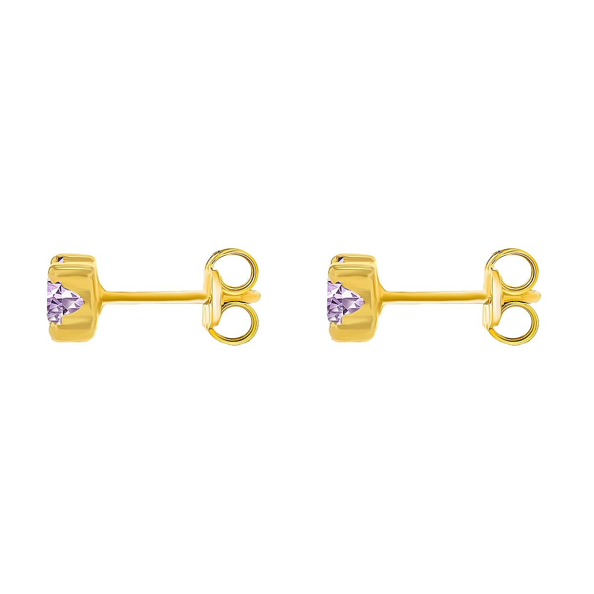 9K Yellow Gold  A Cubic Zirconia Earring 0.80 ct, Gold Wt. 0.33 Gms