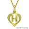 9K Yellow Gold 10.5mm x 16.5mm Diamond Cut H Initial Heart Pendant