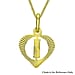 9K Yellow Gold 10.5mm x 16.5mm Diamond Cut I Initial Heart Pendant