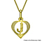 9K Yellow Gold 10.5mm x 16.5mm Diamond Cut J Initial Heart Pendant