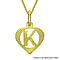 9K Yellow Gold 10.5mm x 16.5mm Diamond Cut K Initial Heart Pendant