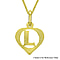 9K Yellow Gold 10.5mm x 16.5mm Diamond Cut L Initial Heart Pendant