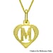 9K Yellow Gold 10.5mm x 16.5mm Diamond Cut M Initial Heart Pendant