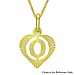 9K Yellow Gold 10.5mm x 16.5mm Diamond Cut O Initial Heart Pendant